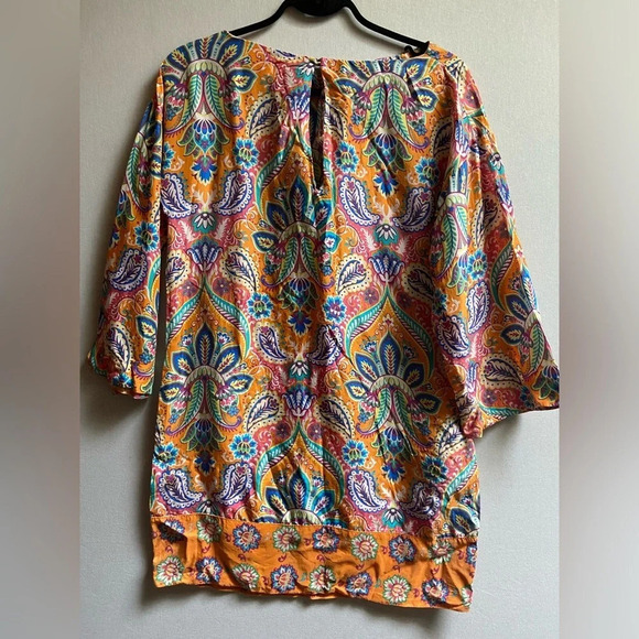 Zara Woman Paisley Silk Shift  Dress Sz M - Picture 2 of 9